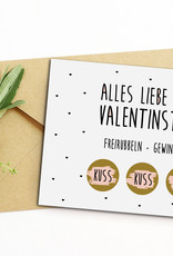 Postkarte Valentinstag FREIRUBBELN + GEWINNEN inkl. Briefumschlag Rubbelkarte Valentinstag