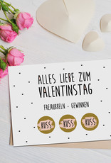 Postkarte Valentinstag FREIRUBBELN + GEWINNEN inkl. Briefumschlag Rubbelkarte Valentinstag