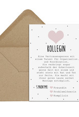 Postkarte KOLLEGIN inkl. Briefumschlag Kollegin Geschenk Defintion Kollegin