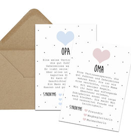 Postkarten OMA + OPA Definition inkl. Briefumschlag