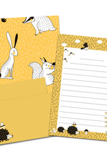 Briefpapier Set Igel gelb DIN A5 Briefpapier Kinder inkl. Umschläge