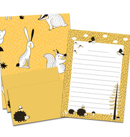 Briefpapier Set Igel gelb DIN A5 Briefpapier Kinder inkl. Umschläge