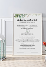 Heirate Dich selbst Hochzeitsurkunde Selbstliebe Poster DIN A4 Selbstwert Selbstliebe Geschenk
