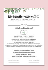 Heirate Dich selbst Hochzeitsurkunde Selbstliebe Poster DIN A4 Selbstwert Selbstliebe Geschenk