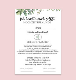 Heirate Dich selbst Urkunde