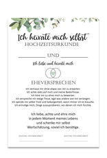 Heirate Dich selbst Hochzeitsurkunde Selbstliebe Poster DIN A4 Selbstwert Selbstliebe Geschenk