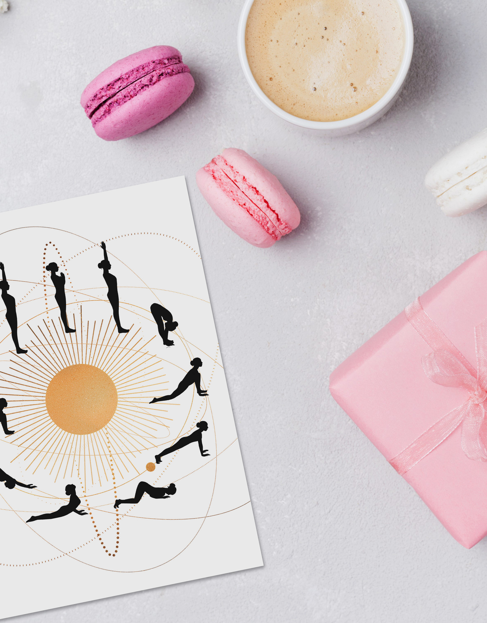 Postkarte YOGA Sonnengruß Karte Yoga Postkarte Yoga Geschenk