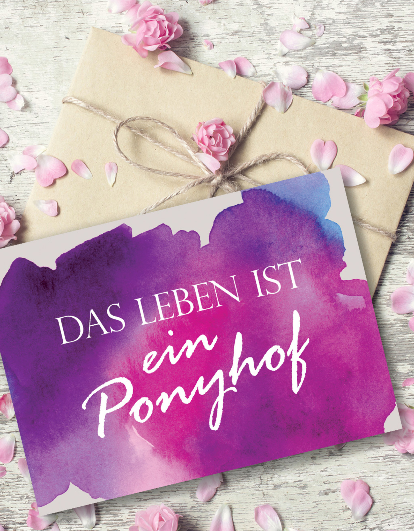 Postkarte Spruch Ponyhof  Motivationskarte