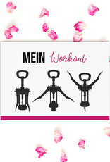 Postkarte MEIN WORKOUT Wein Postkarte Motivationskarte lustig Sprüche Postkarte Wein Geschenk