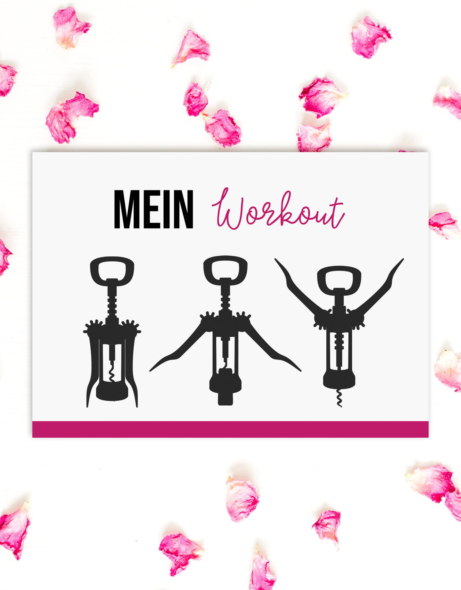 Postkarte MEIN WORKOUT Wein Postkarte Motivationskarte lustig Sprüche Postkarte Wein Geschenk