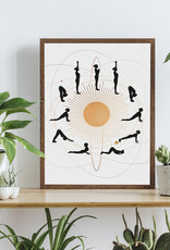 Poster YOGA Sonnengruß DIN A3 Yoga Poster Yogaübungen Geschenk Freundin