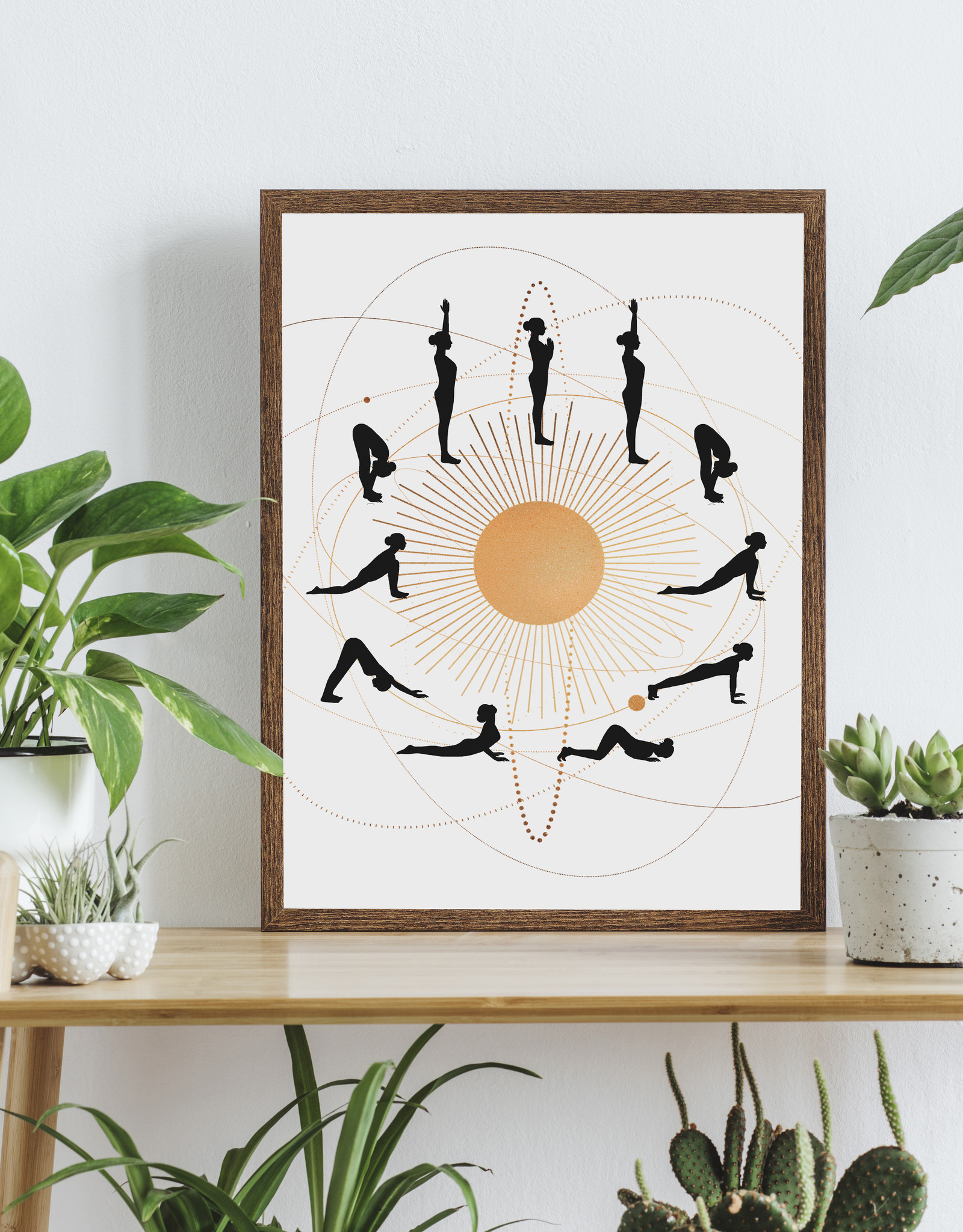 Poster YOGA Sonnengruß DIN A3 Yoga Poster Yogaübungen Geschenk Freundin