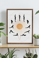 Poster YOGA Sonnengruß DIN A3 Yoga Poster Yogaübungen Geschenk Freundin