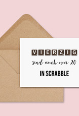 Geburtstagskarte SCRABBLE inkl. Umschlag Postkarte Geburtstag Geburtstagskarte 30, 40, 50, 60