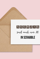 Geburtstagskarte SCRABBLE inkl. Umschlag Postkarte Geburtstag Geburtstagskarte 30, 40, 50, 60