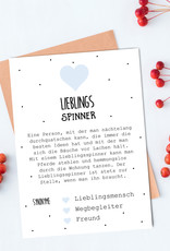 Postkarte LIEBLINGSSPINNER inkl. Briefumschlag Postkarte Definition Freund