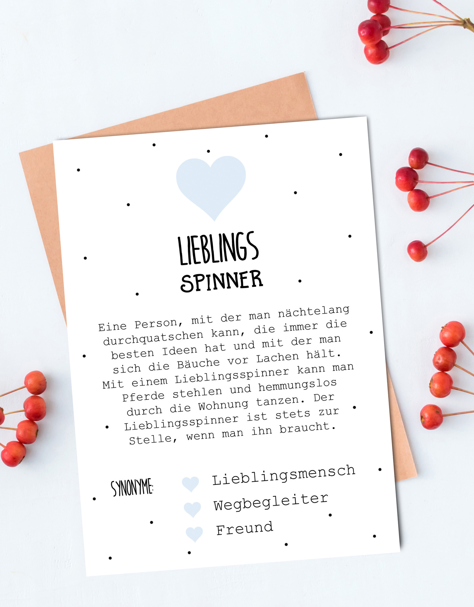 Postkarte LIEBLINGSSPINNER inkl. Briefumschlag Postkarte Definition Freund