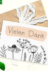 Postkarte Vielen Dank FLOWERS