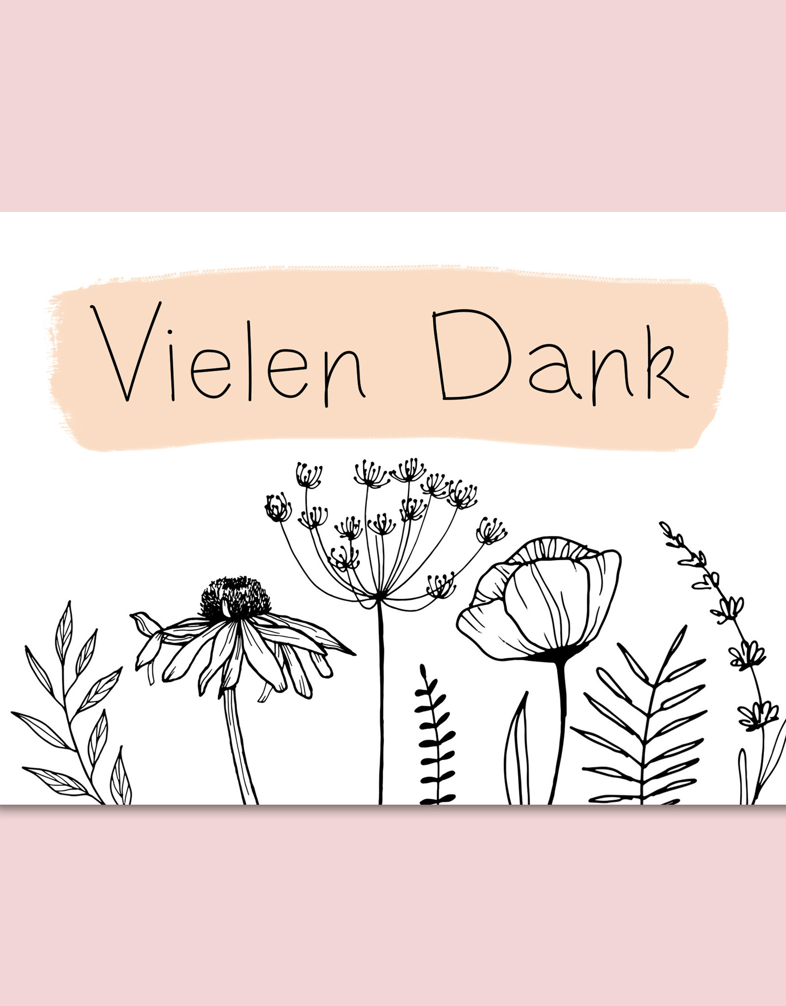 Postkarte Vielen Dank FLOWERS