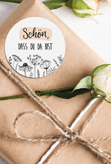 50 Sticker "Schön, dass Du da bist!" FLOWERS