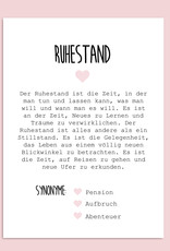 Postkarte RUHESTAND Definition inkl. Briefumschlag Ruhestand Geschenk Kollege