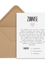 Postkarte ZUHAUSE Definition inkl. Briefumschlag Einzug Geschenk Umzug Hausbau