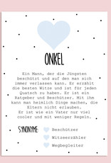 Postkarte ONKEL inkl. Briefumschlag Onkel Geschenk Du wirst Onkel Karte