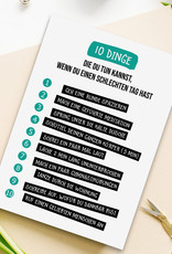 Postkarte 10 Dinge, die Du tun kannst "schlechter Tag" Postkarte Freundschaft Motivation