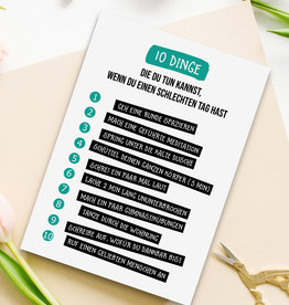 Postkarte 10 Dinge "Schlechter Tag"