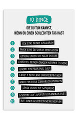 Postkarte 10 Dinge, die Du tun kannst "schlechter Tag" Postkarte Freundschaft Motivation