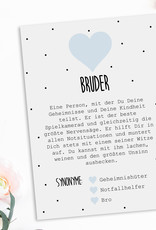 Postkarte Definition Bruder Definition inkl. Briefumschlag Bruder Geschenk
