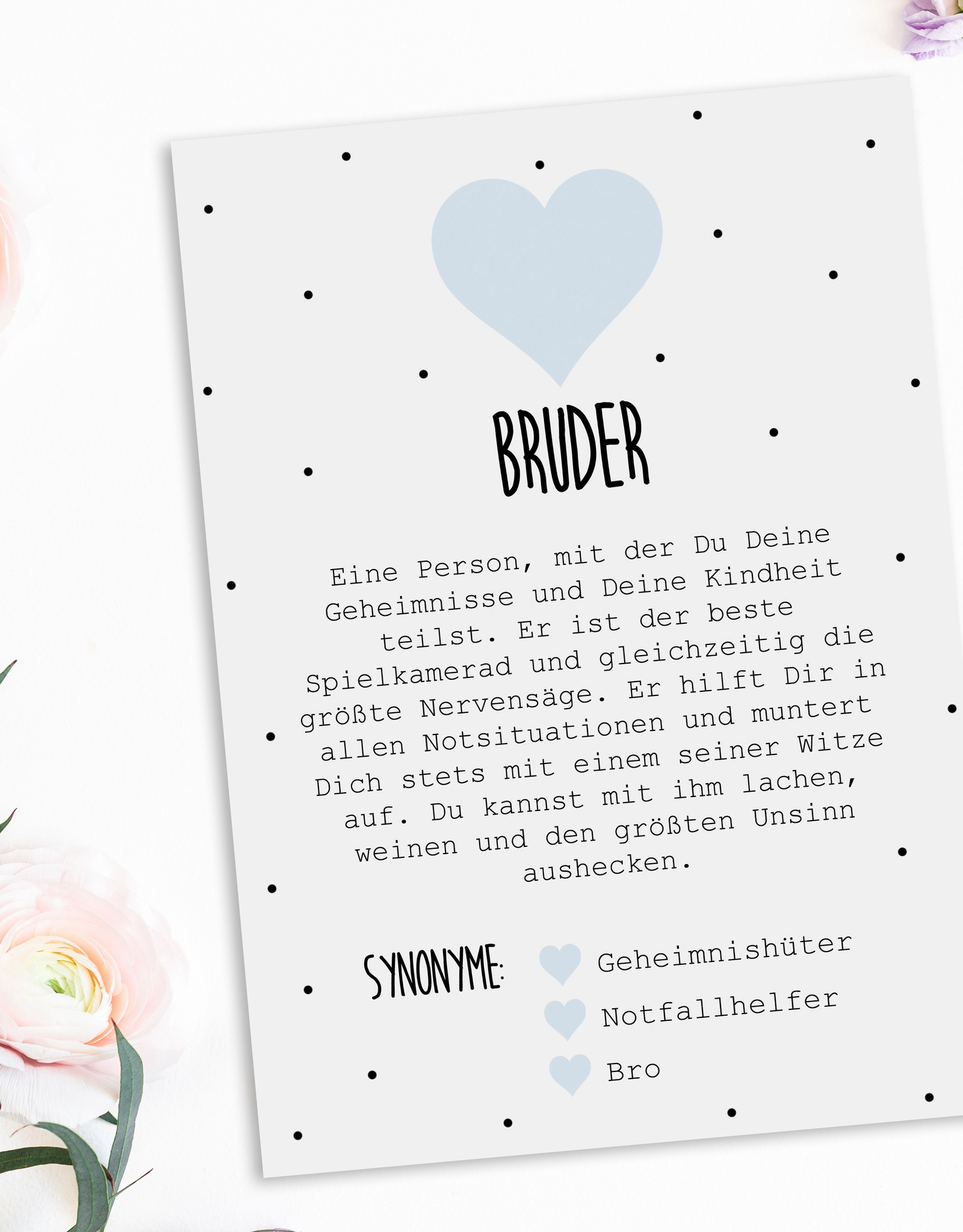 Postkarte Definition Bruder Definition inkl. Briefumschlag Bruder Geschenk