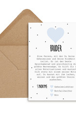 Postkarte Definition Bruder Definition inkl. Briefumschlag Bruder Geschenk