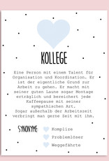 Postkarte KOLLEGE inkl. Briefumschlag Kollege Geschenk Definition Kollege