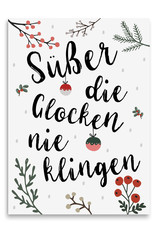 Weihnachtskarte Süßer die Glocken nie klingen Postkarte Weihnachten