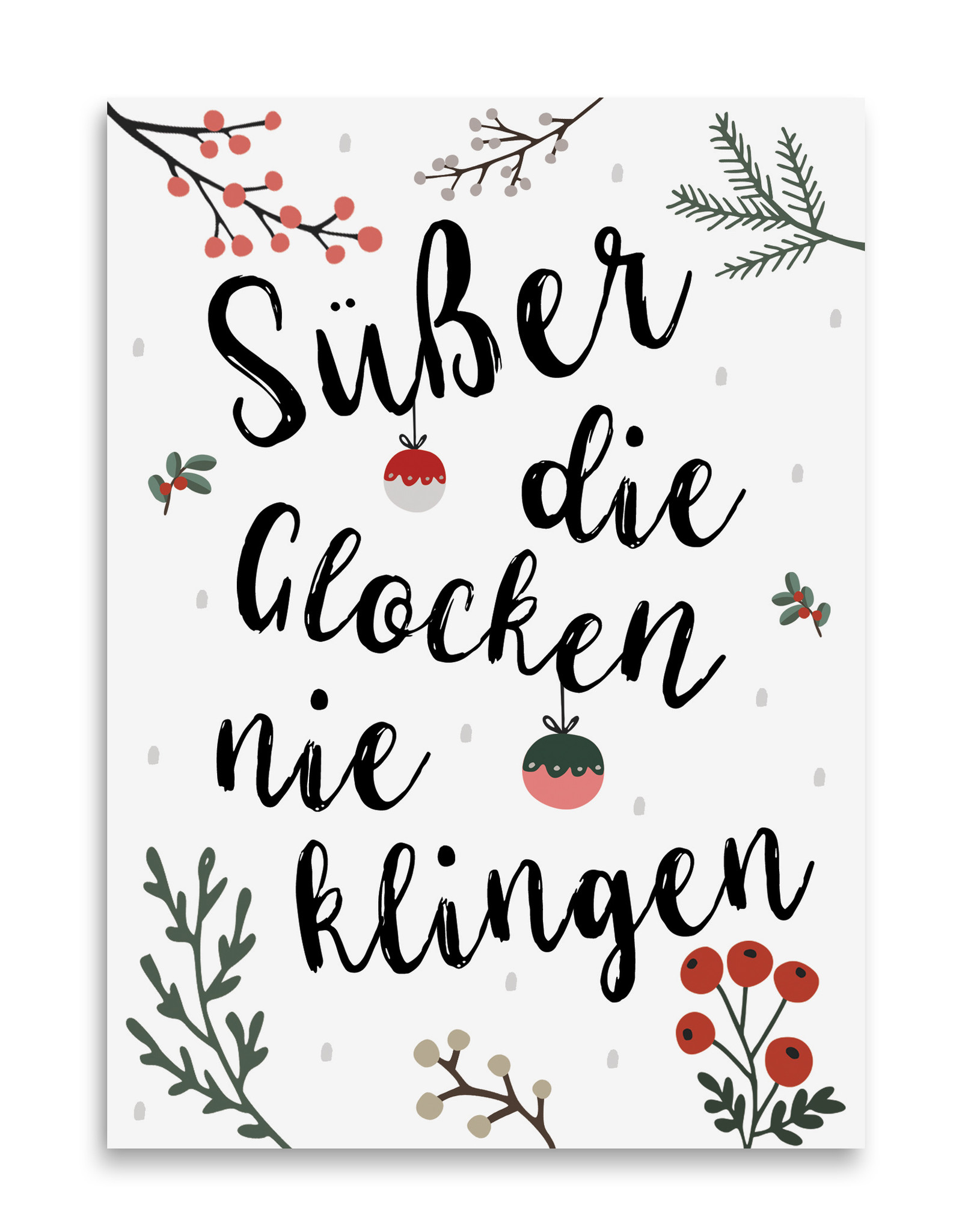 Weihnachtskarte Süßer die Glocken nie klingen Postkarte Weihnachten