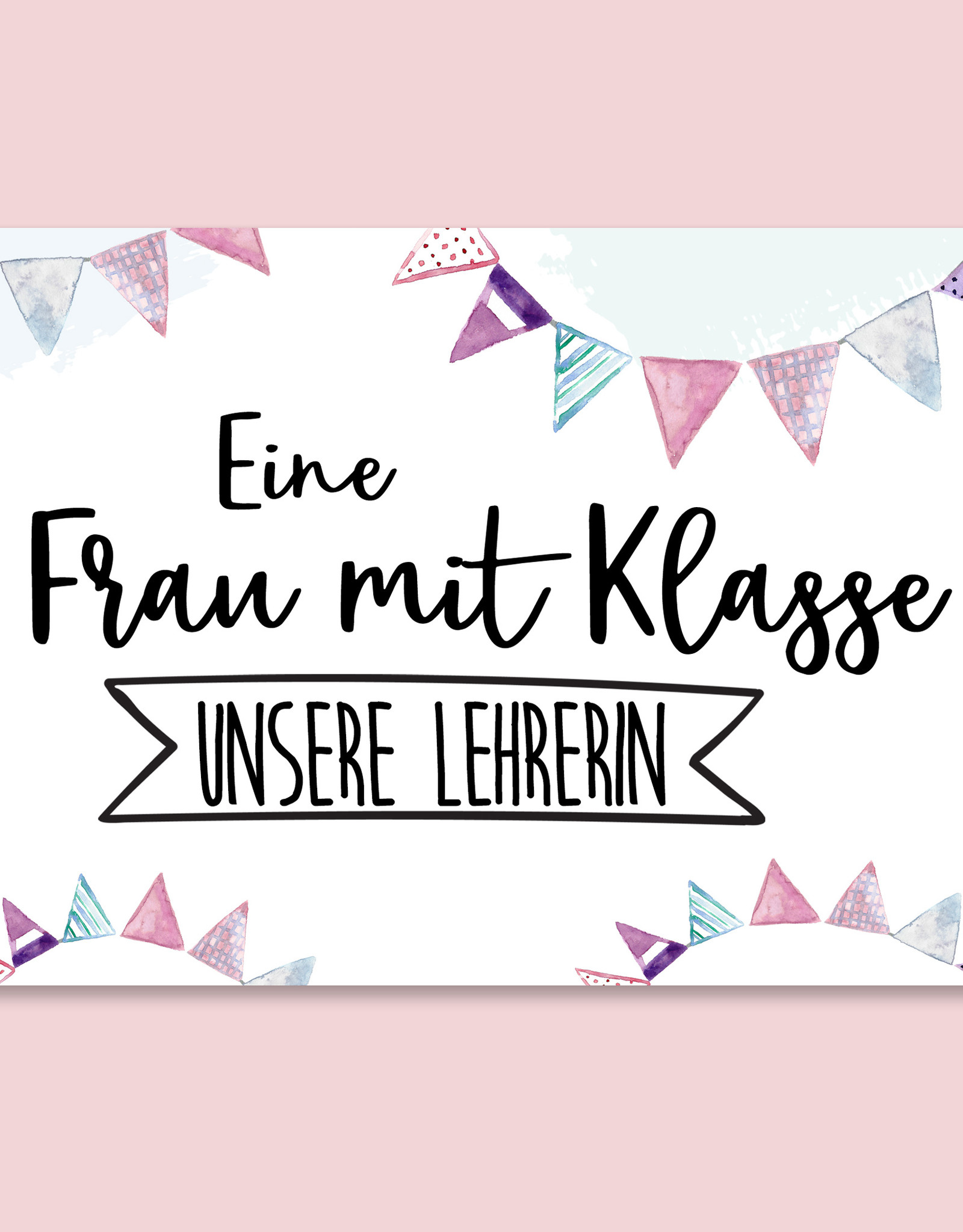 Postkarte Frau mit Klasse LEHRERIN Geschenk Postkarte