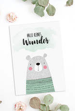 Postkarte "Hallo kleines Wunder" Geschenk Geburt Postkarte Baby Geschenk