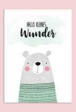 Postkarte "Hallo kleines Wunder" Geschenk Geburt Postkarte Baby Geschenk