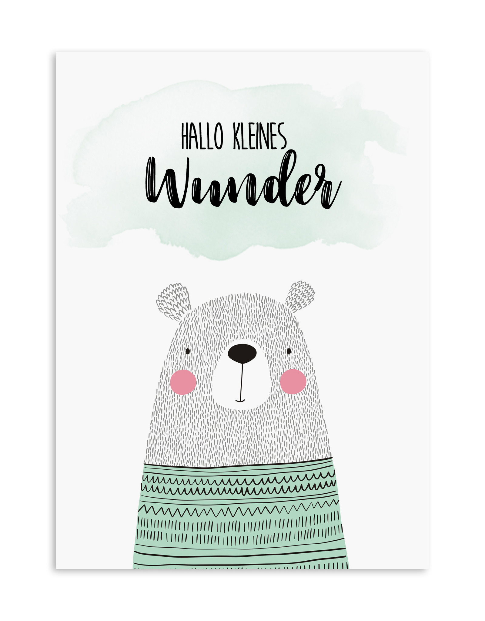 Postkarte "Hallo kleines Wunder" Geschenk Geburt Postkarte Baby Geschenk