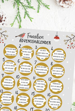 Familien Adventskalender zum Rubbeln A3 GRAU Weihnachtskalender für die ganze Familie