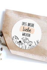 50 Sticker "Lass unsere Liebe wachsen!"FLOWERS