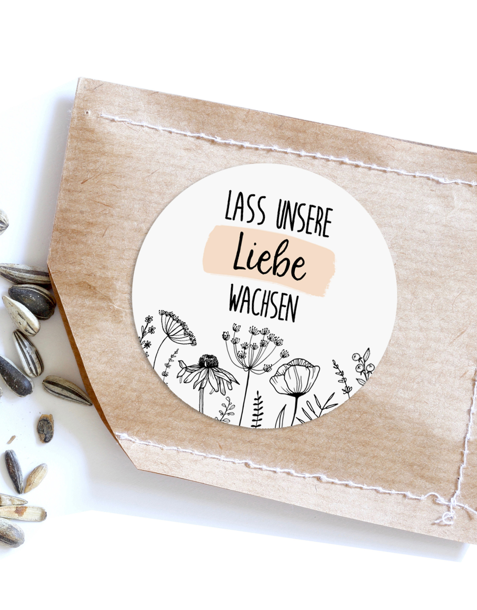 50 Sticker "Lass unsere Liebe wachsen!"FLOWERS