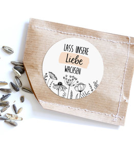 50 Sticker "Lass unsere Liebe wachsen!"FLOWERS