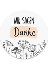 50 Sticker Danke FLOWERS