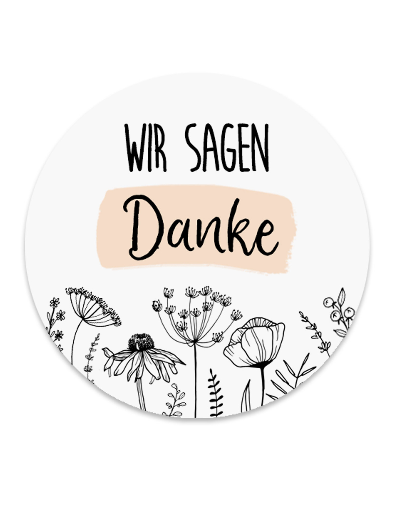 50 Sticker Danke FLOWERS