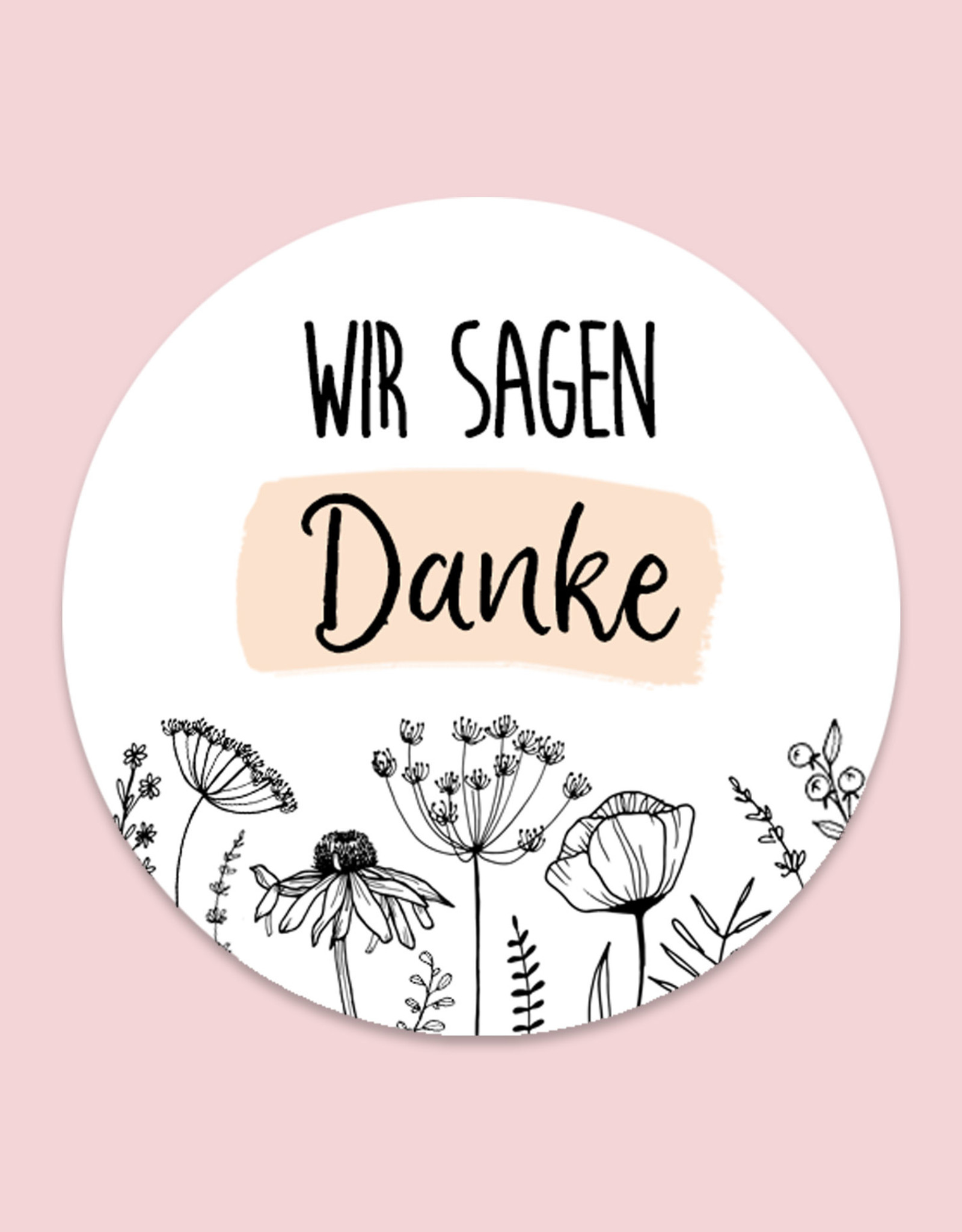 50 Sticker Danke FLOWERS