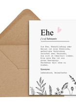 Glückwunschkarte Hochzeit EHE Definition Karte Hochzeit Grußkarte Hochzeit Geschenk