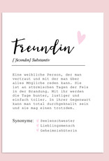 Postkarte FREUNDIN Definition inkl. Briefumschlag Beste Freundin Geschenk