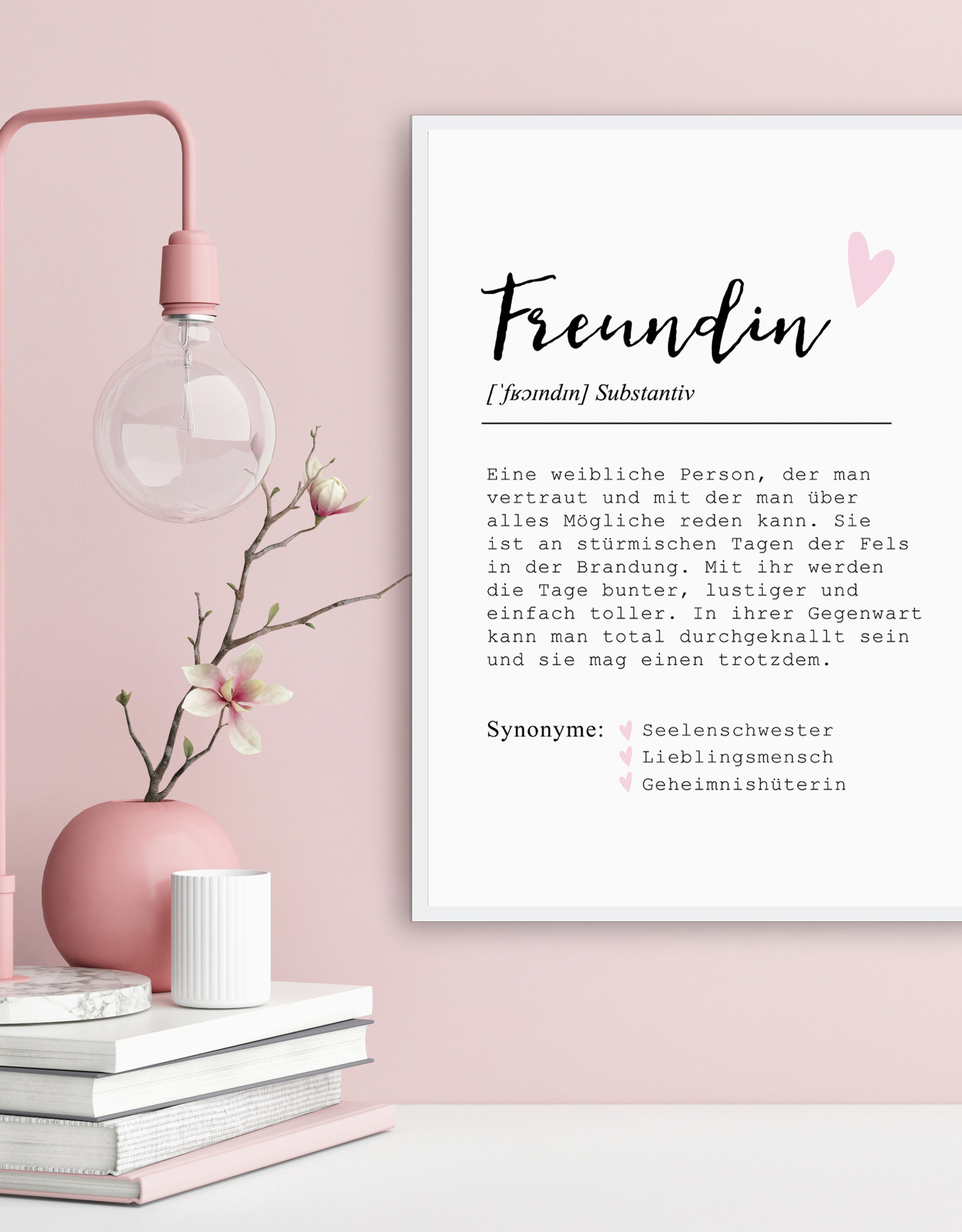 Poster FREUNDIN Definition DIN A4 Geschenk Freundin